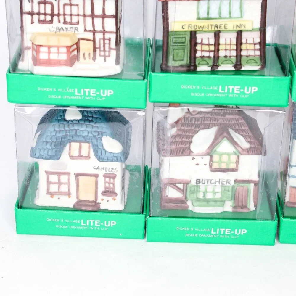 8 Depart 56 Dickens Village Ornaments String Light Clip On Christmas Bui…